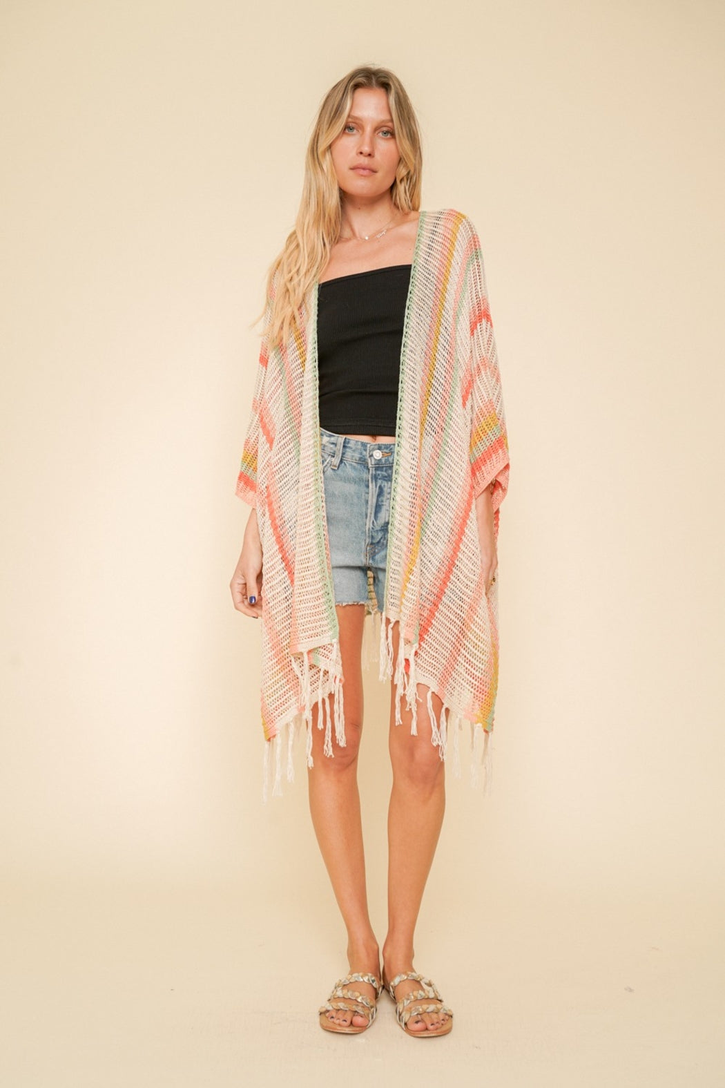 Knit Stripe Kimono