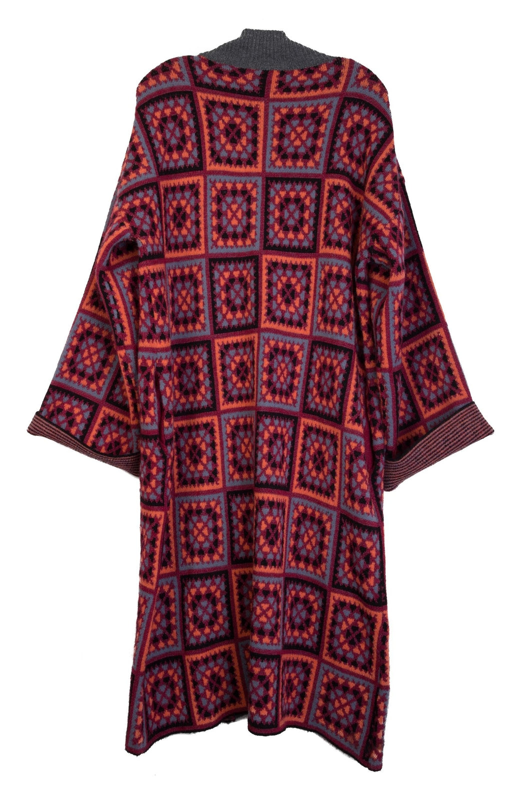 KNITTED SQAURE PATCH KIMONO