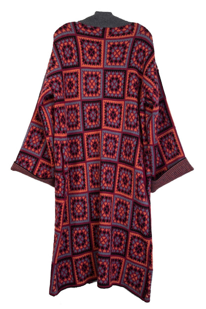KNITTED SQAURE PATCH KIMONO