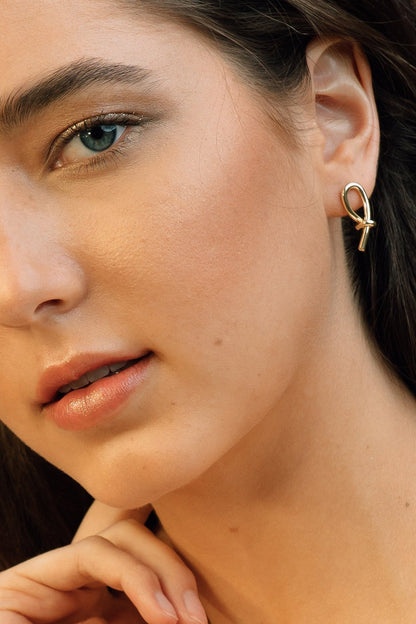 Knotted Gold Earrings - Ella
