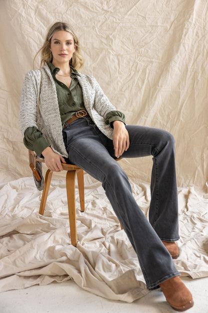 Marled Ivory Waffle Jacket