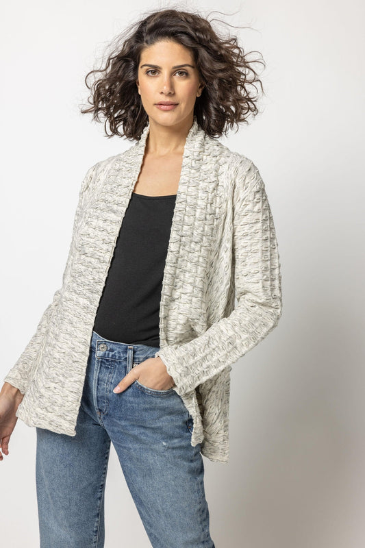 Marled Ivory Waffle Jacket
