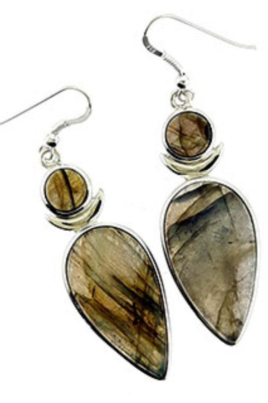 Labradorite Goddess Design Earrings