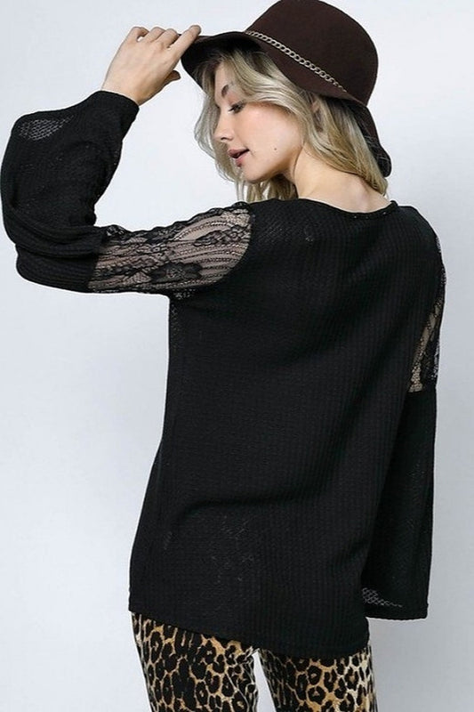Lace Bell Sleeve Top