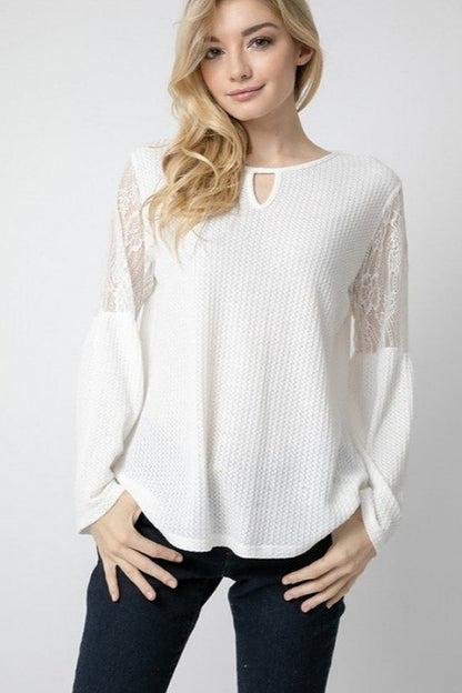 Lace Bell Sleeve Top