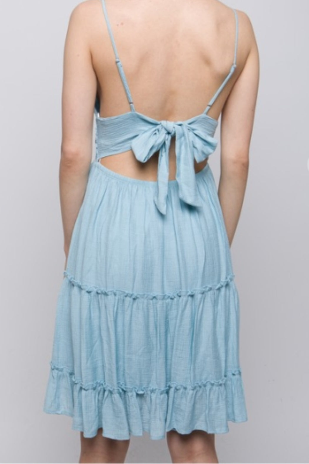 Lace Design Tiered Short Dress in Lavendar