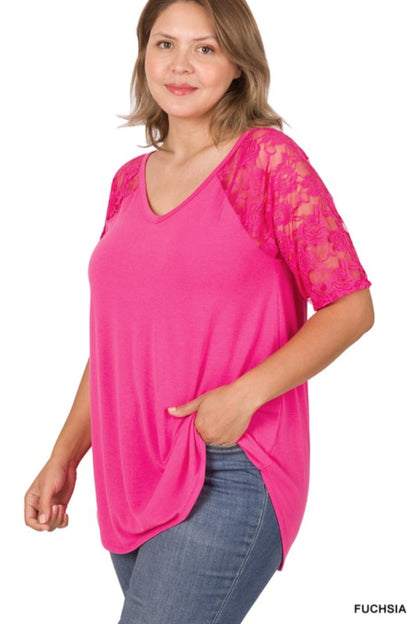 Lace Detail Short Sleeve Shirt