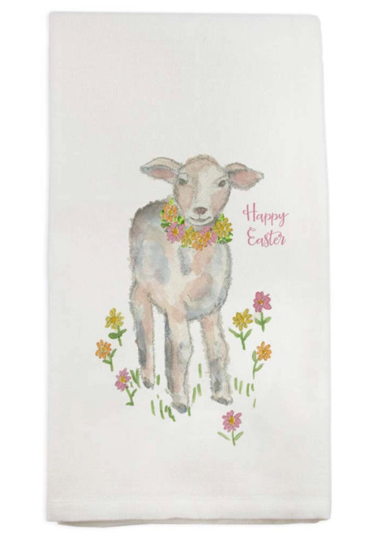 LAMB WITH FLOWERS DISH TOWEL
