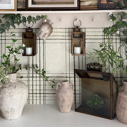 Rustic Bronze Tempered Glass Lanterns, Set of Three