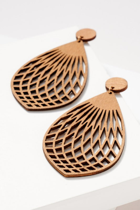 Laser Cut Wooden Earrings