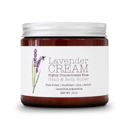 Lavender CREAM - Aromatherapy Hand & Body Cream -Lotion 8 oz or 16 oz