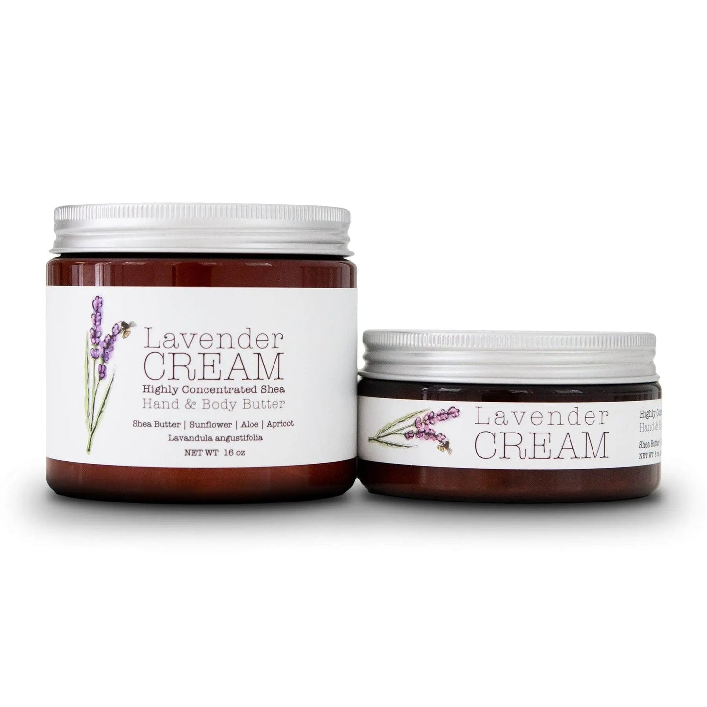 Lavender CREAM - Aromatherapy Hand & Body Cream -Lotion 8 oz or 16 oz