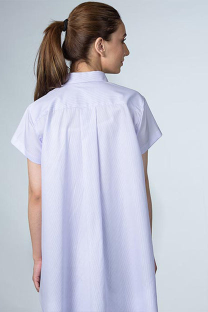 LAVENDER PINSTRIPES HALF SLEEVES SHIRT