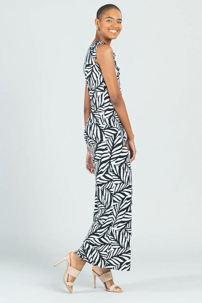 Leaf-Print One-Shoulder Top