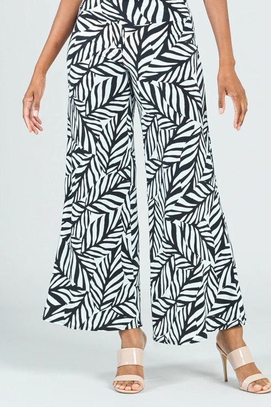 Leaf-Print Palazzo Pant