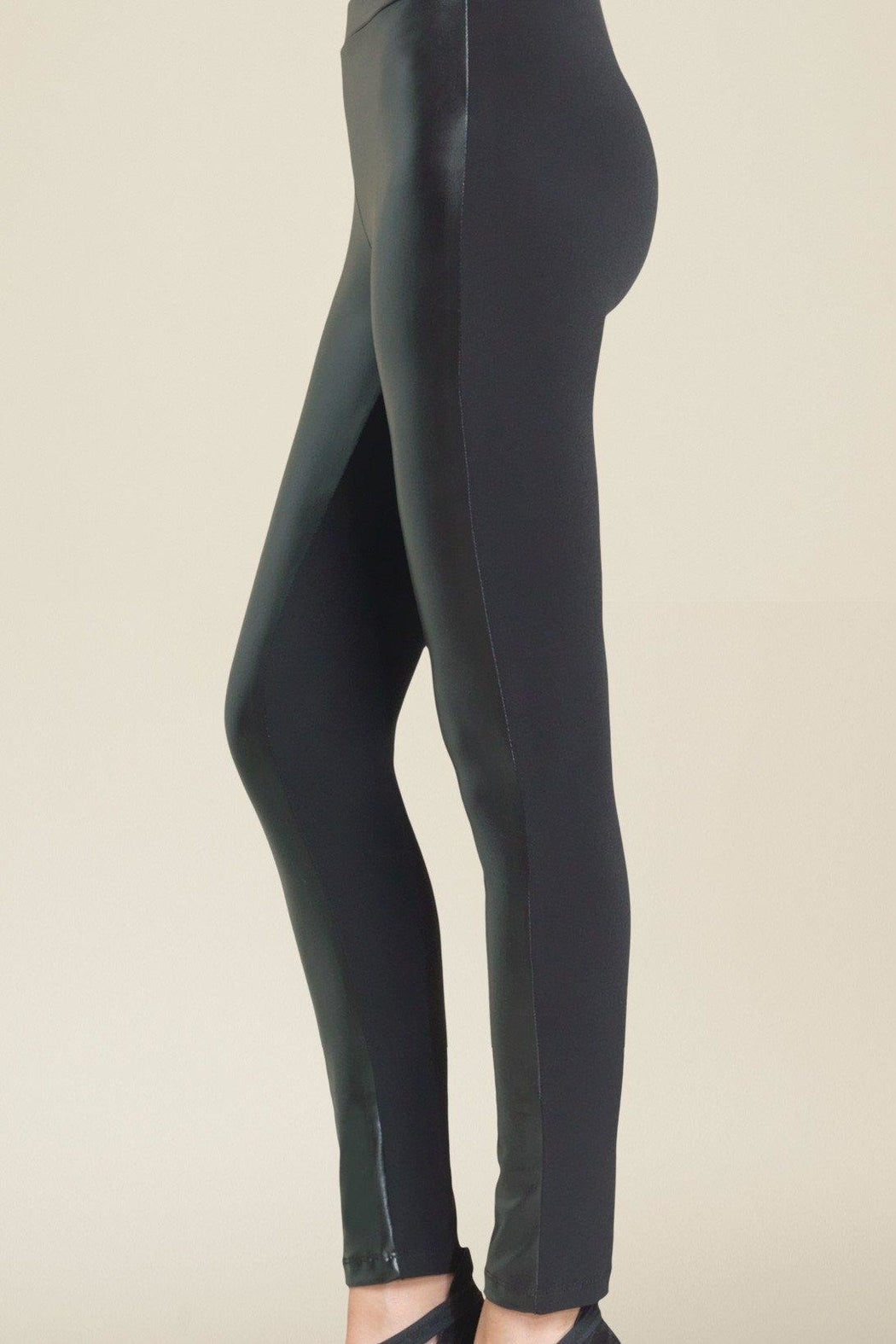 Leather Front Leggings