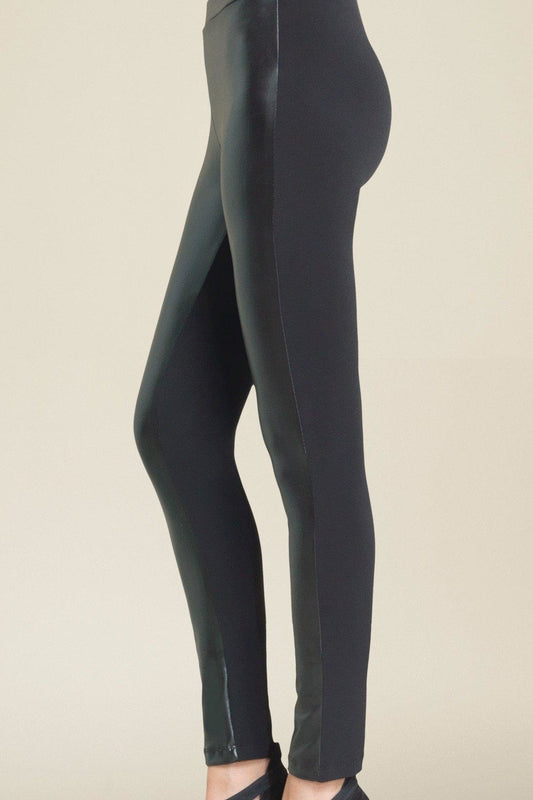 Leather Front Leggings