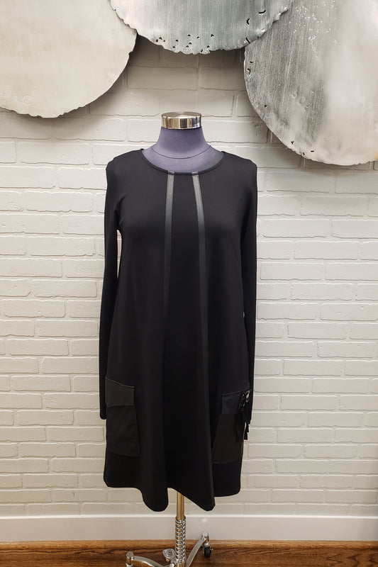 Leather Stripe Dress