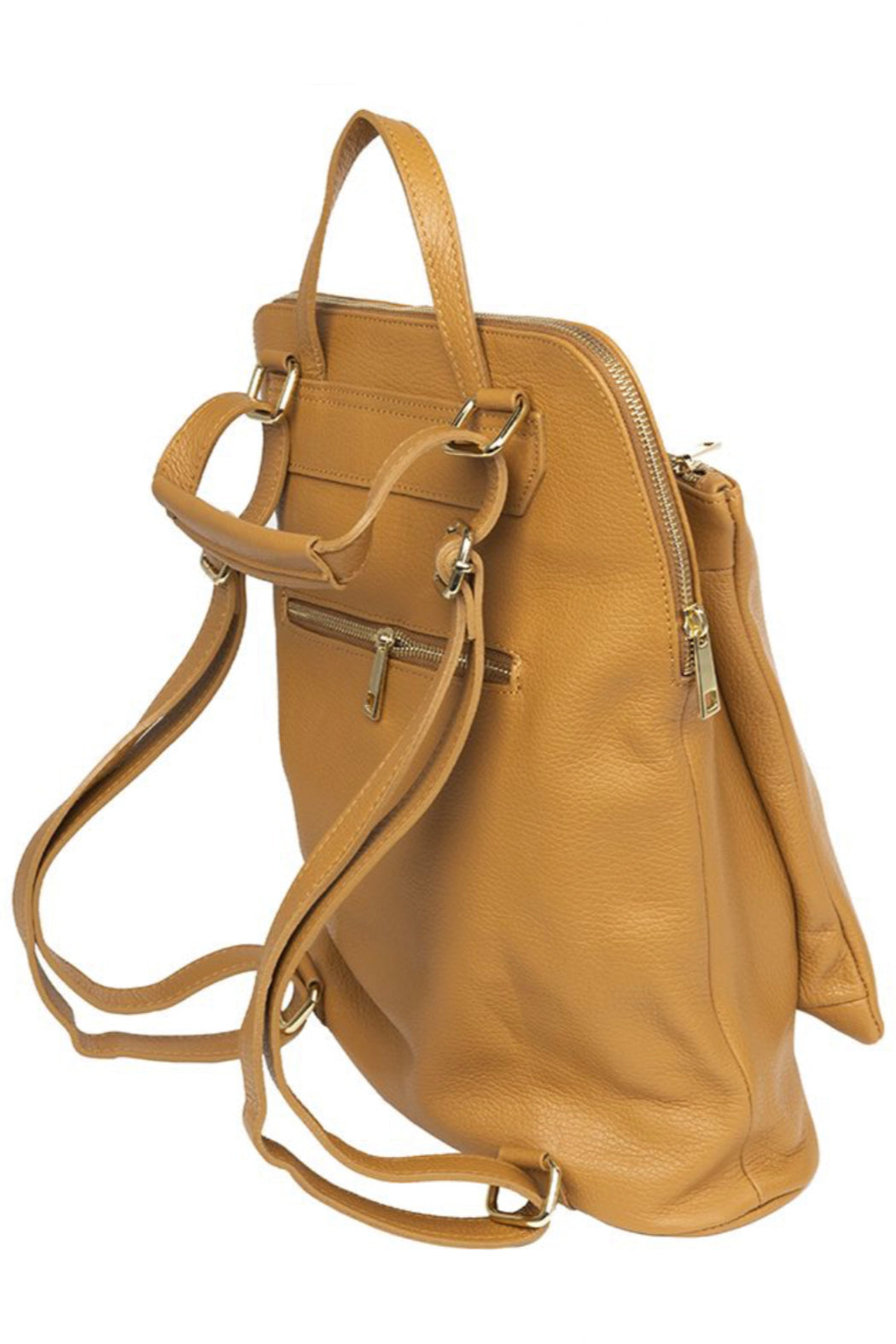 Leather Zipper Backpack