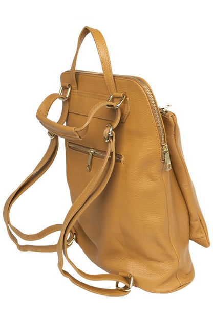Leather Zipper Backpack