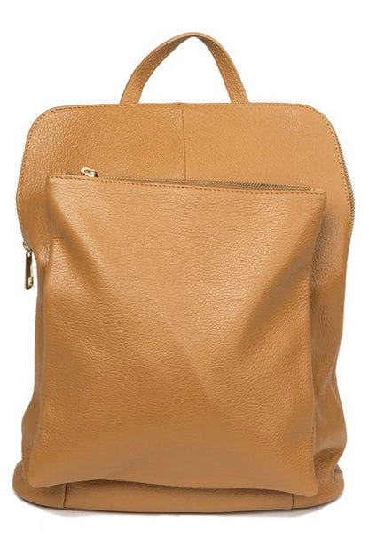 Leather Zipper Backpack