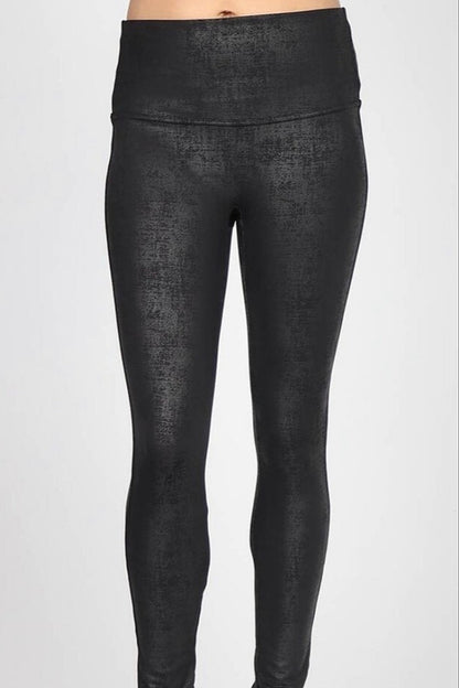 Leatherette distressed legging