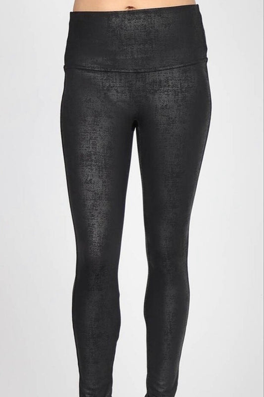 Leatherette distressed legging