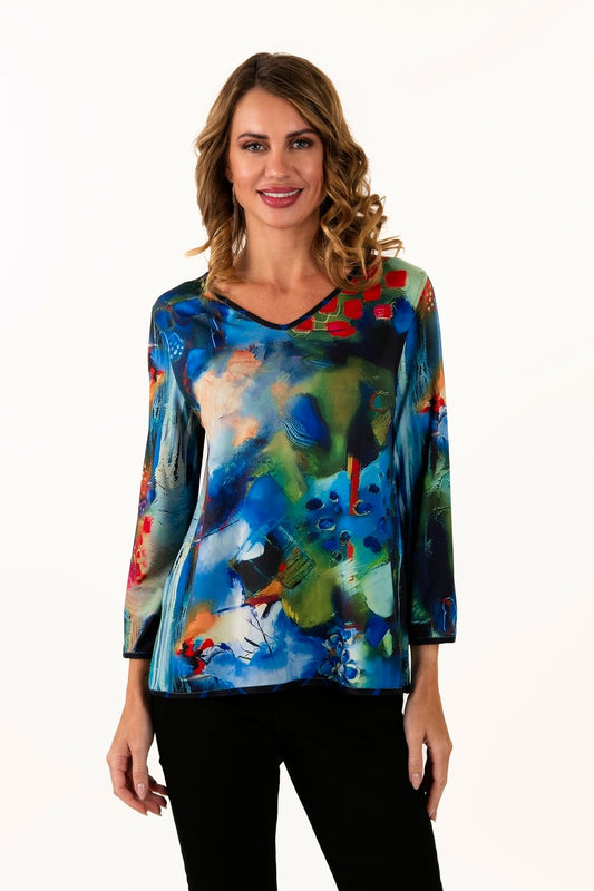 Blue Abstract Top