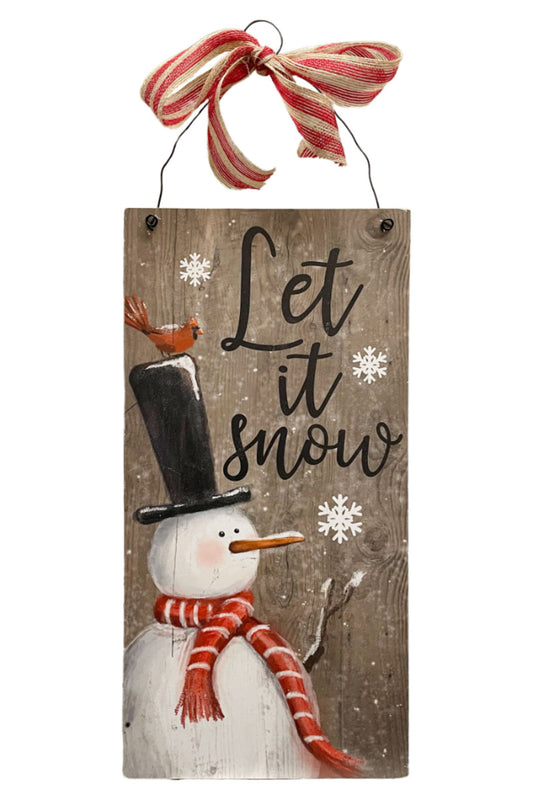 Let it Snow Snowman Sign