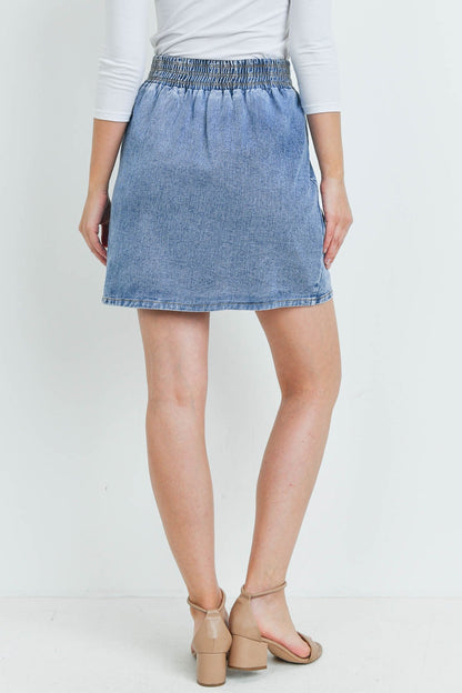 Denim Slit Mini Skirt