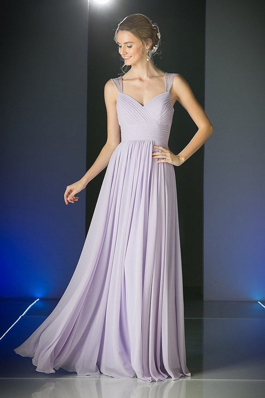 Lilac Beaded Formal Long Dress