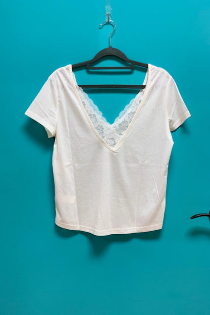 Linen Lace Trim Top