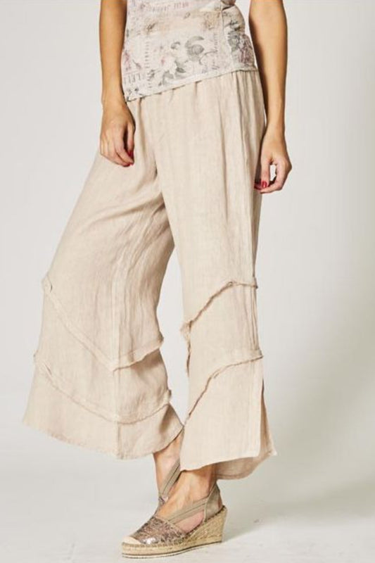 Linen Pants w/ Detail at Bottom