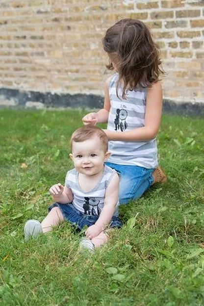 Little dreamer organic stripe tank or onesie