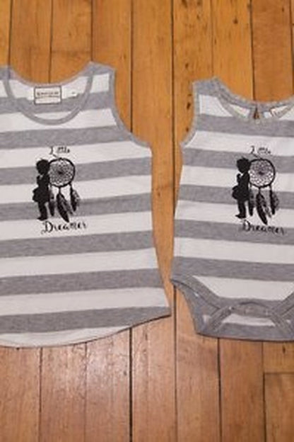 Little dreamer organic stripe tank or onesie