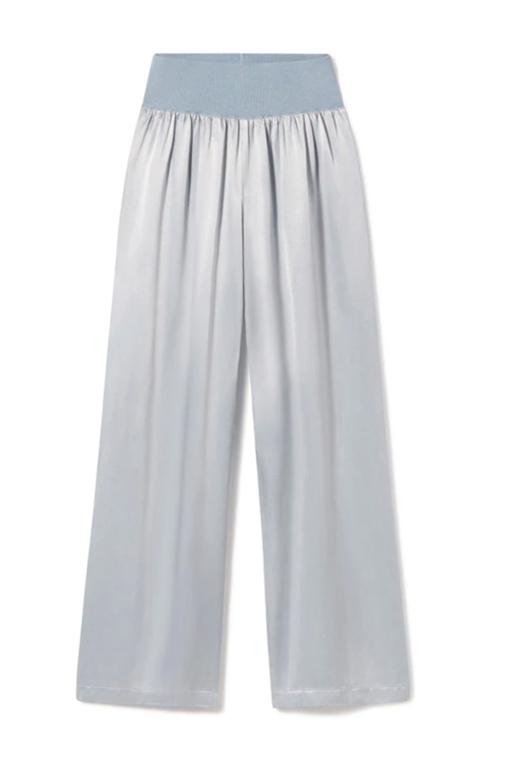 LOLA FOLDOVER KNIT WAISTBAND SATIN PANT