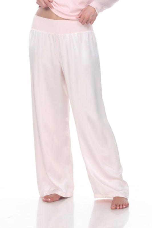 LOLA FOLDOVER KNIT WAISTBAND SATIN PANT