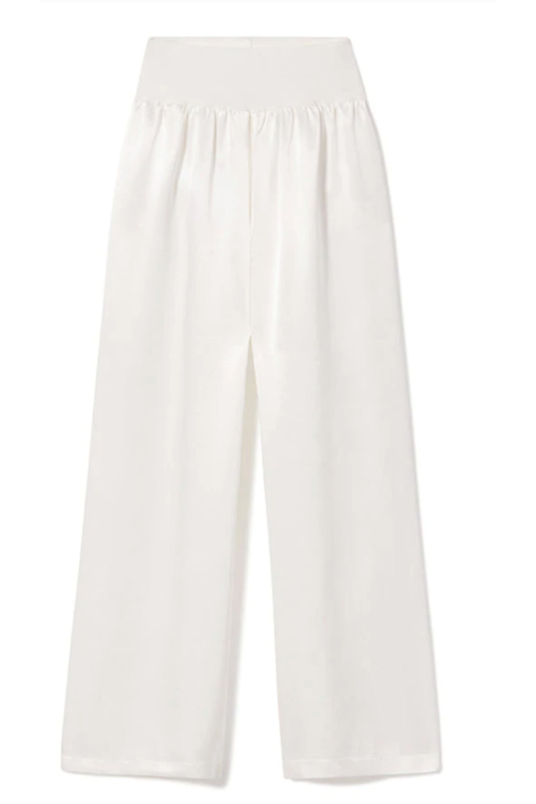 LOLA FOLDOVER KNIT WAISTBAND SATIN PANT
