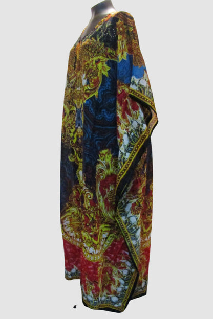 Long Multi-Color Beaded Kaftan