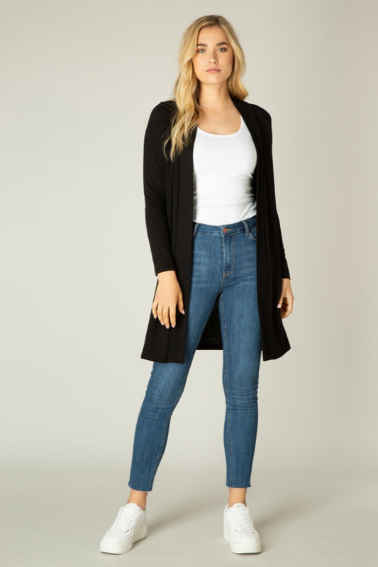 Long open front cardigan