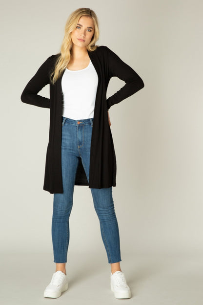 Long open front cardigan