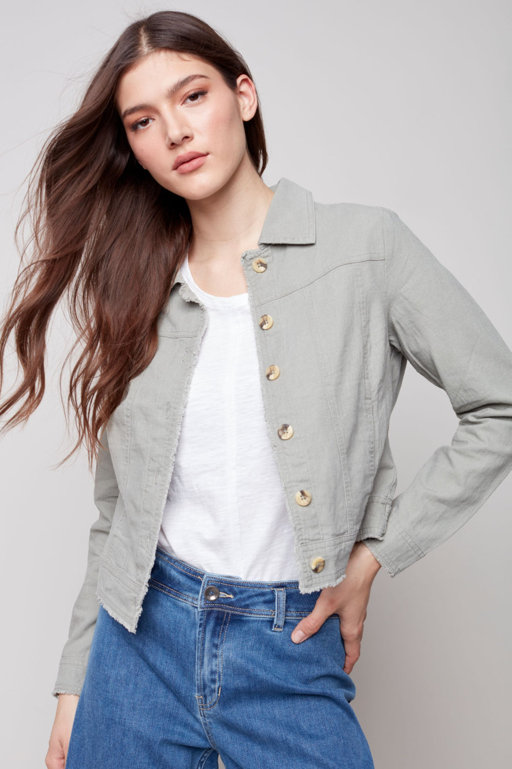 Long sleeve button up jacket