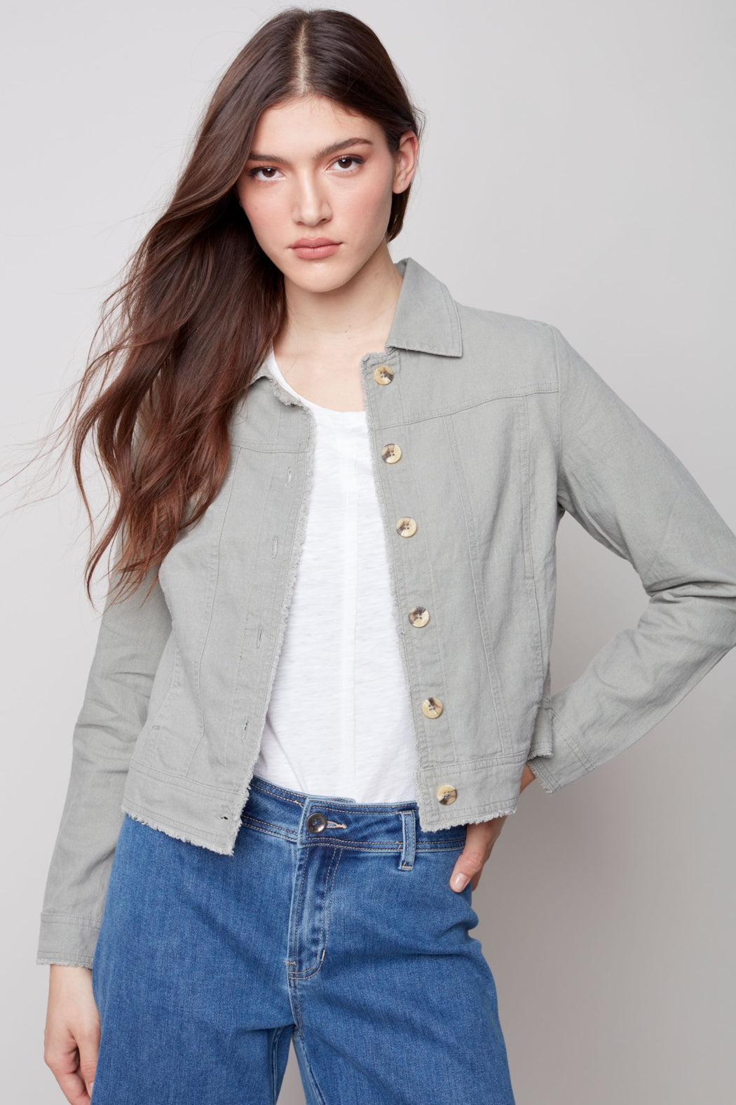 Long sleeve button up jacket