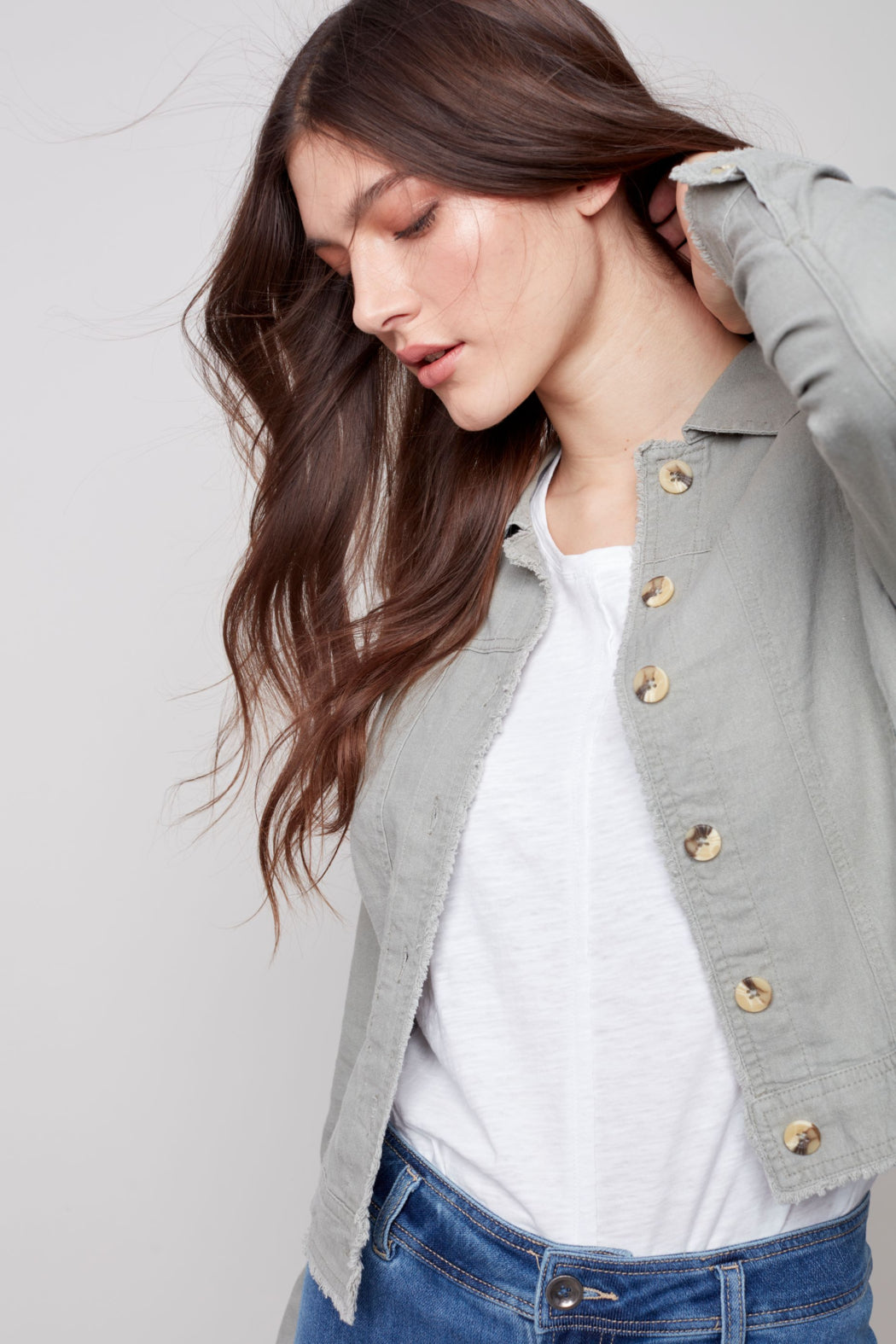 Long sleeve button up jacket