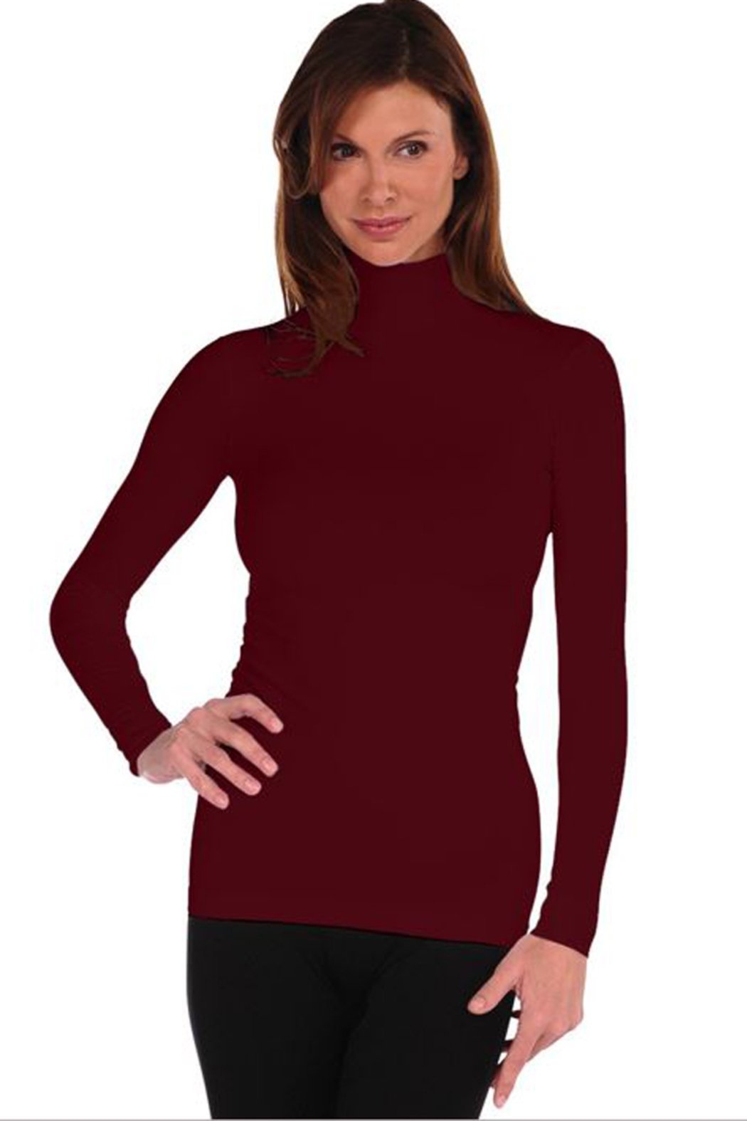 LONG SLEEVE MOCK NECK TOP