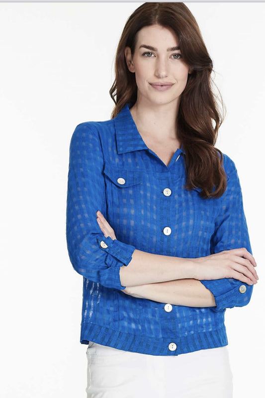 Long sleeve roll tab jacket