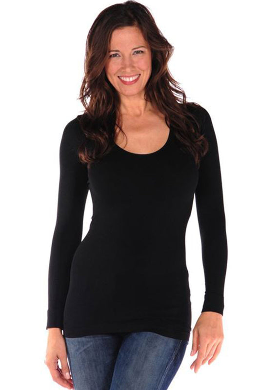 LONG SLEEVE U-NECK TOP