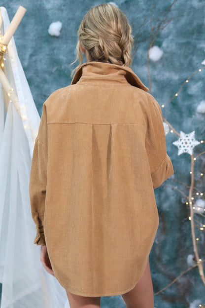 Loose Fit Corduroy Shirt Jacket