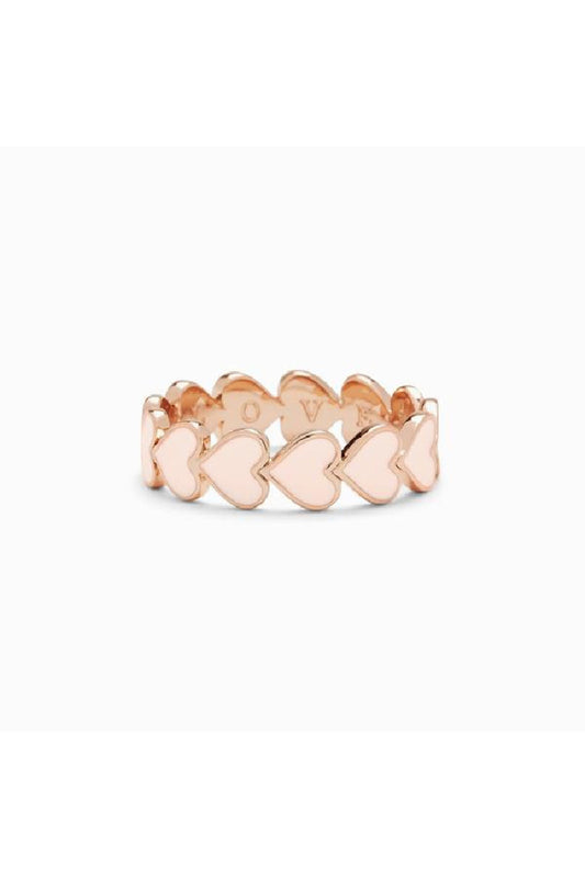 LOVE ENAMEL HEART BAND RING