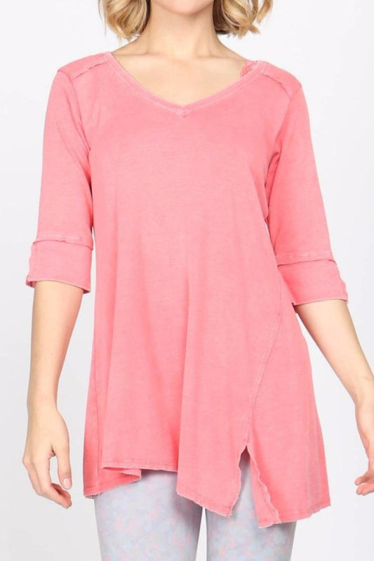 Mineral-Wash Asymmetrical Tunic